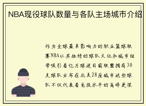NBA现役球队数量与各队主场城市介绍